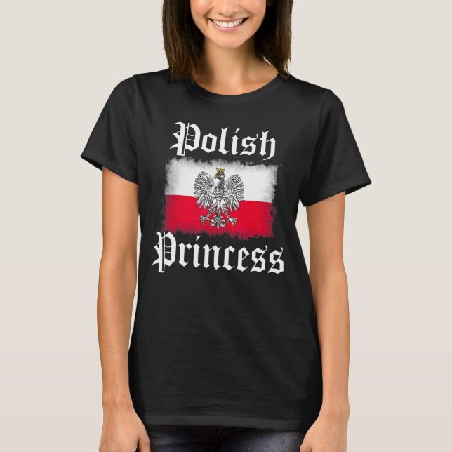 Polish Princess Girls Polska Pride Poland Flag Gif T-Shirt (Front)