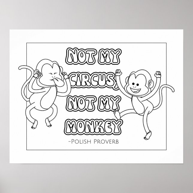 Polish Proverb Colouring Poster (Front)