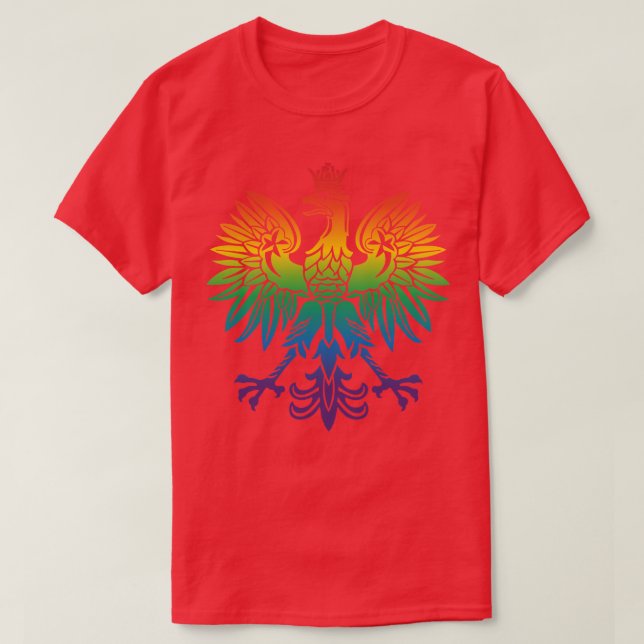 Polish Rainbow Pride Eagle Blended T-Shirt (Design Front)