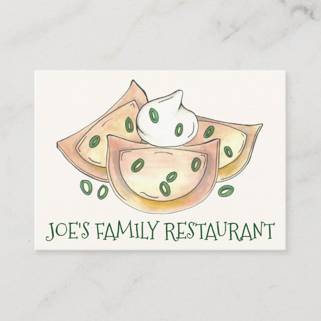 Polish Restaurant Diner Dumplings Pierogies Food Business Card (Front)