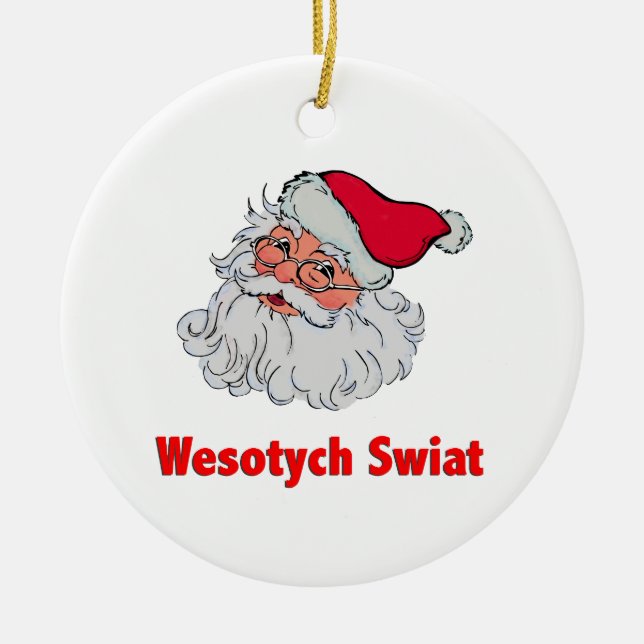 Polish Santa Claus #2 Ceramic Tree Decoration (Front)