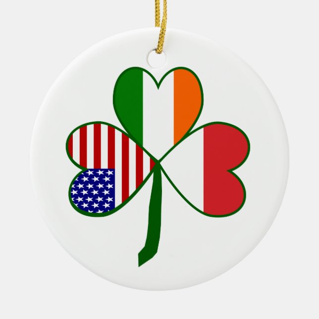 Polish Shamrock Ceramic Tree Decoration (Front)