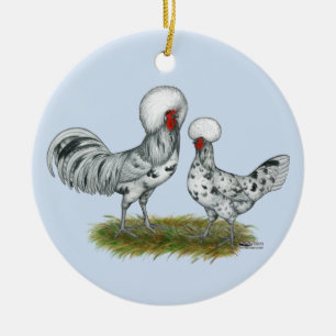 Polish Splash Chickens Ceramic Tree Decoration