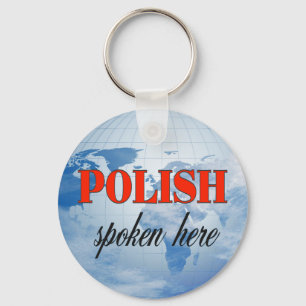 Polish spoken here cloudy earth key ring