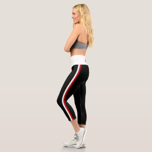 Polish stripes flag capri leggings