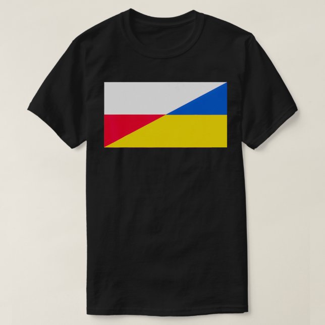 Polish Support for Ukraine Ukrainian Flag and Pola T-Shirt (Design Front)