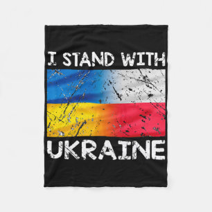 Polish Support Ukrainian Poland I Stand With Ukrai Fleece Blanket