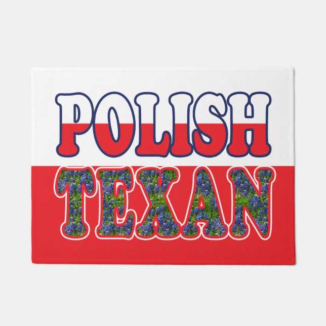 Polish Texan Bluebonnets Doormat (Front)