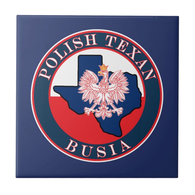 Polish Texan Busia Round Ceramic Tile (Front)
