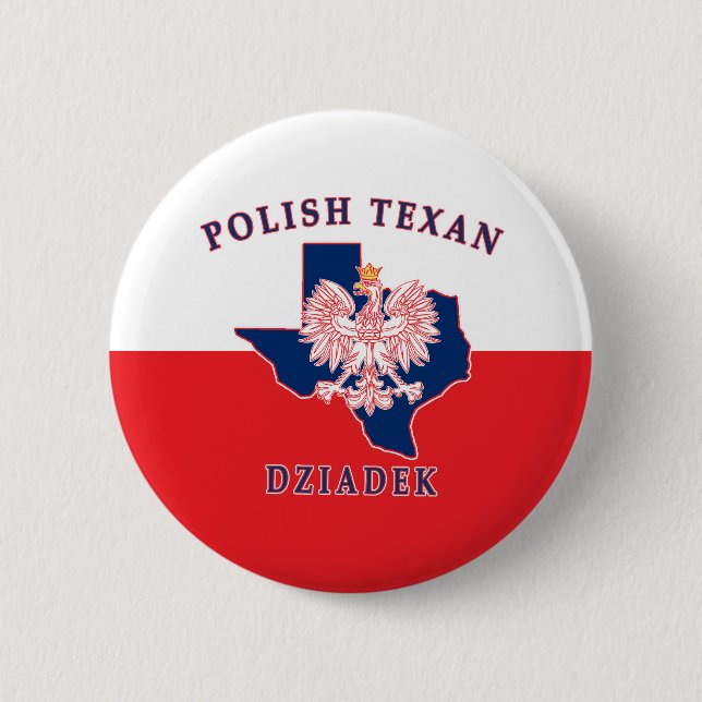 Polish Texan Dziadek 6 Cm Round Badge (Front)