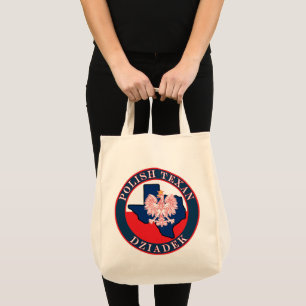 Polish Texan Dziadek Round Tote Bag