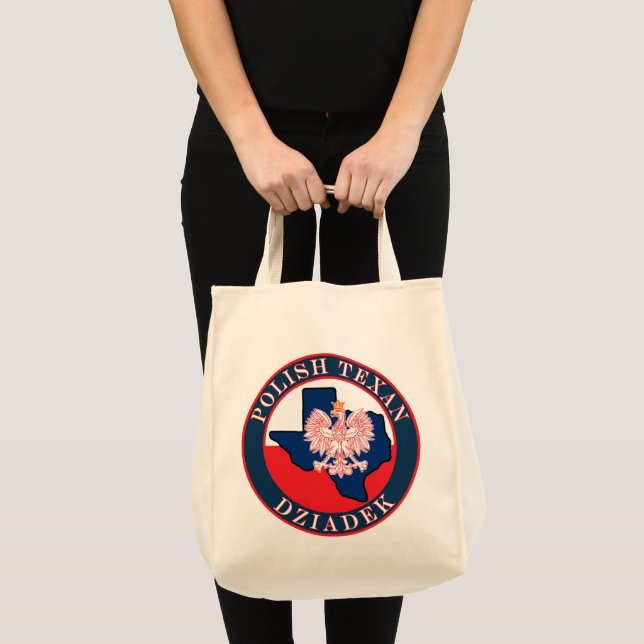 Polish Texan Dziadek Round Tote Bag (Front (Product))