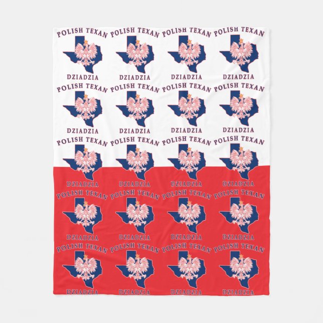 Polish Texan Dziadzia Fleece Blanket (Front)