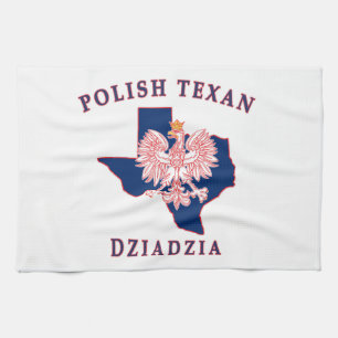Polish Texan Dziadzia Tea Towel