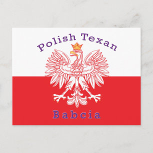 Polish Texan Eagle Babcia Postcard