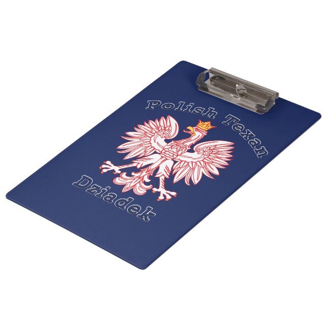 Polish Texan Eagle Dziadek Clipboard (Angled)