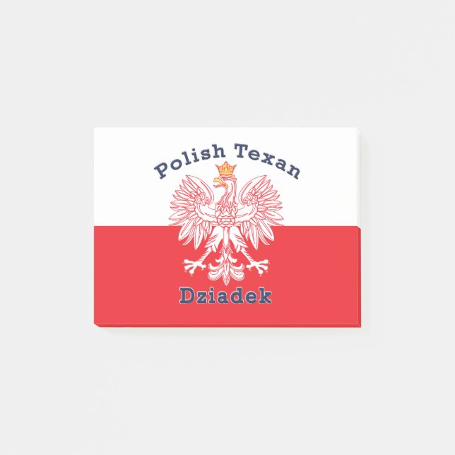 Polish Texan Eagle Dziadek Post-it Notes (Front)