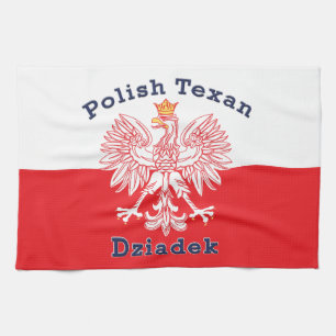 Polish Texan Eagle Dziadek Tea Towel