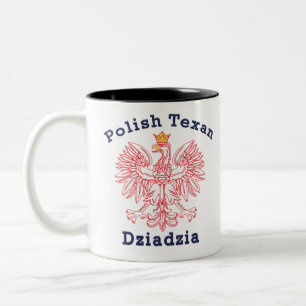 Polish Texan Eagle Dziadzia Two-Tone Coffee Mug