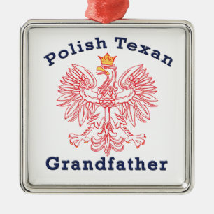 Polish Texan Eagle Grandfather Metal Ornament