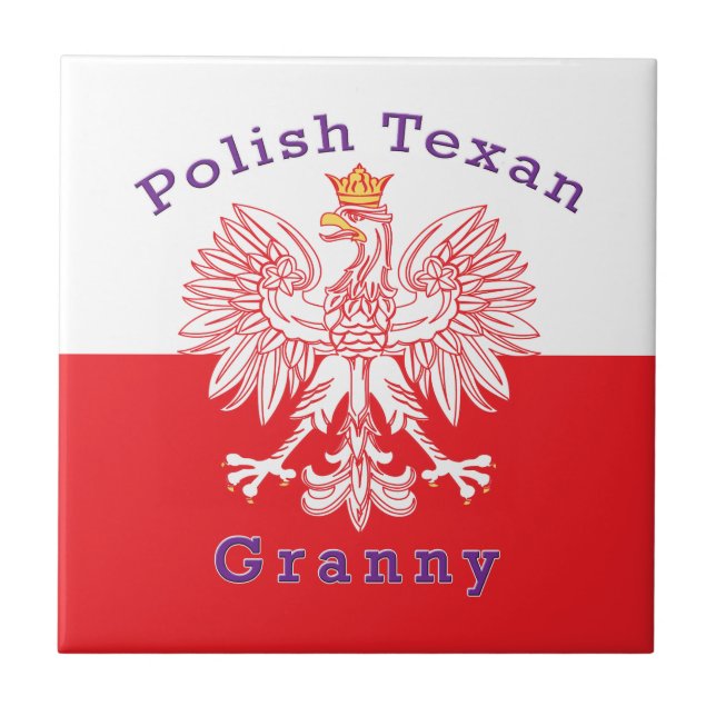 Polish Texan Eagle Granny Ceramic Tile (Front)