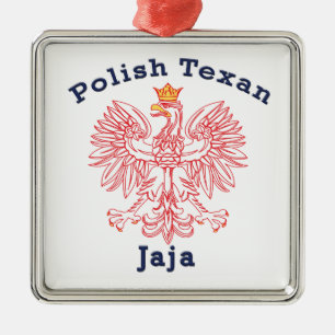 Polish Texan Eagle Jaja Metal Ornament