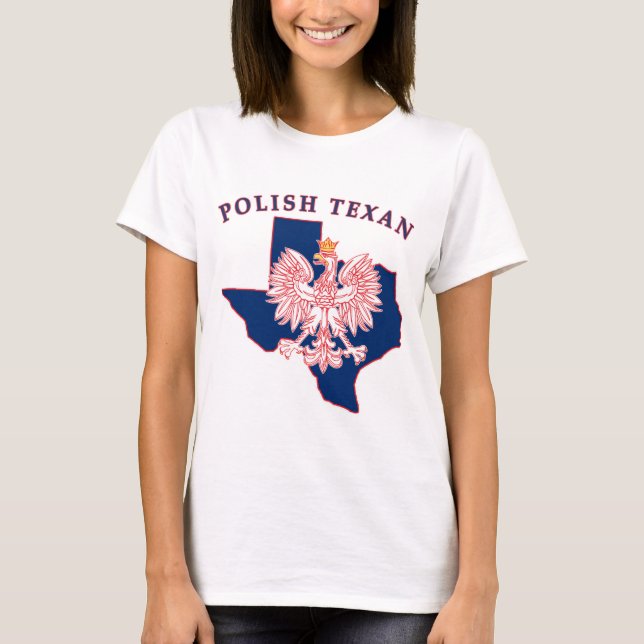 Polish Texan Eagle Map T-Shirt (Front)