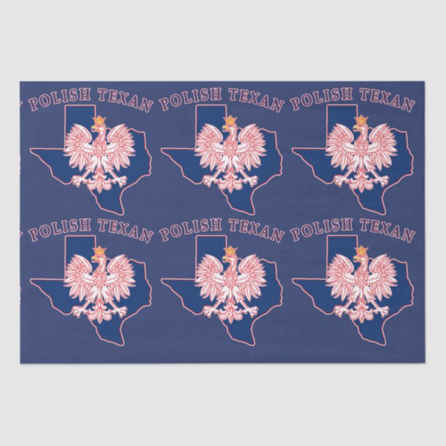 Polish Texan Eagle Map Tissue Paper (Front)