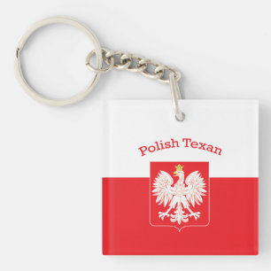 Polish Texan Eagle Shield Key Ring