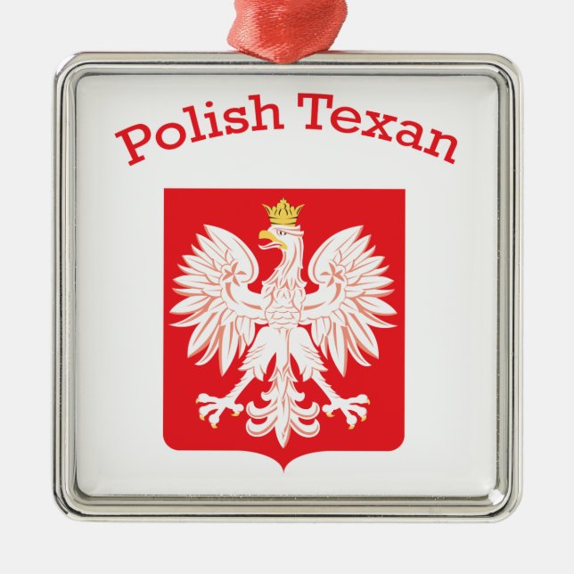 Polish Texan Eagle Shield Metal Ornament (Front)