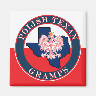 Polish Texan Gramps Round Magnet