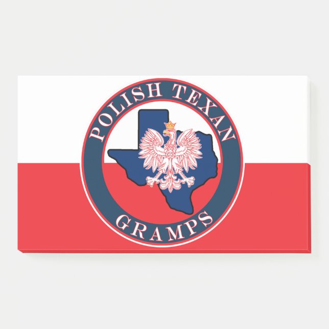 Polish Texan Gramps Round Post-it Notes (Front)