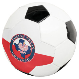 Polish Texan Grandad Round Soccer Ball