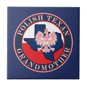 Polish Texan Grandmother Round Ceramic Tile