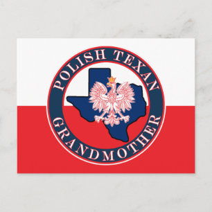 Polish Texan Grandmother Round Postcard
