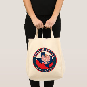 Polish Texan Grandpa Round Tote Bag