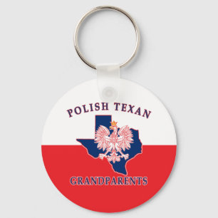 Polish Texan Grandparents Key Ring