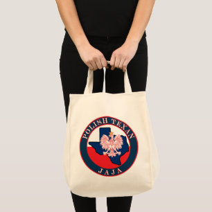 Polish Texan Jaja Round Tote Bag