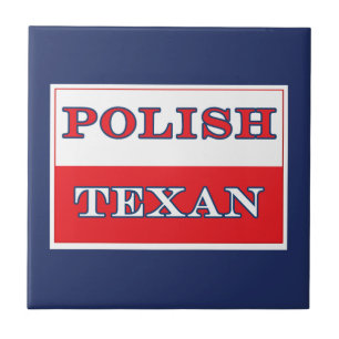 Polish Texan Poland Flag Ceramic Tile
