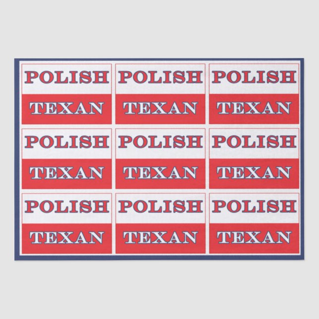 Polish Texan Poland Flag Tissue Paper (Front)