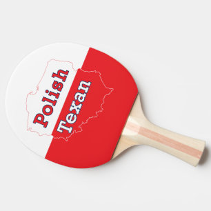 Polish Texan Poland Map Ping Pong Paddle