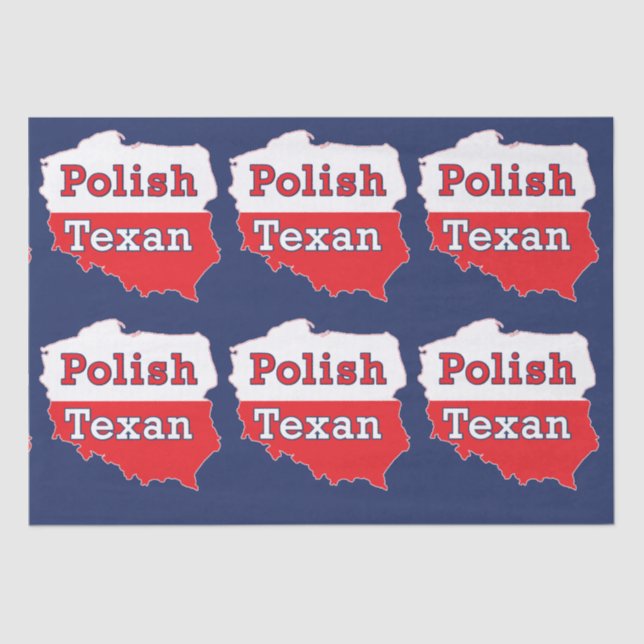 Polish Texan Poland Map Tissue Paper (Front)