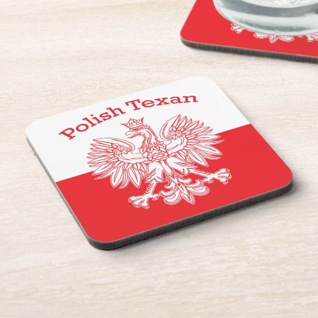 Polish Texan White Eagle Coaster (Left Side)