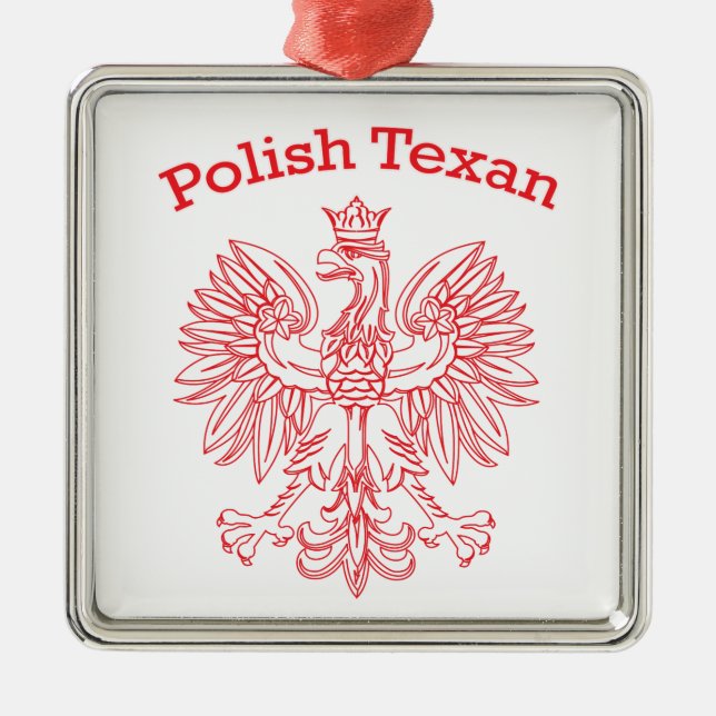 Polish Texan White Eagle Metal Ornament (Front)