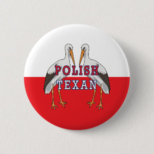 Polish Texan White Stork 6 Cm Round Badge