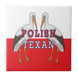 Polish Texan White Stork Ceramic Tile