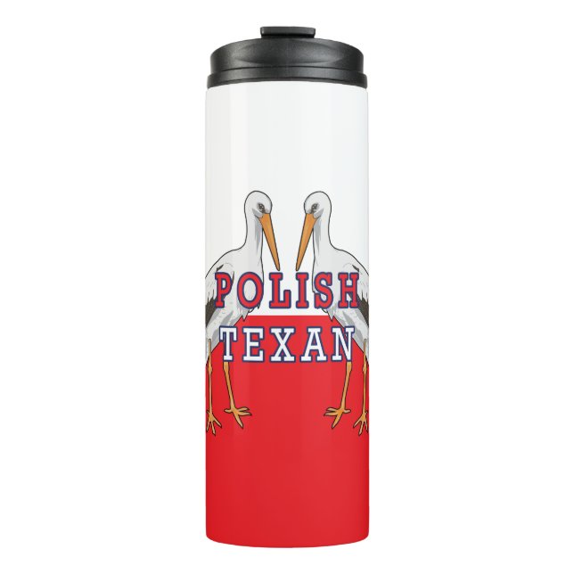 Polish Texan White Stork Thermal Tumbler (Front)