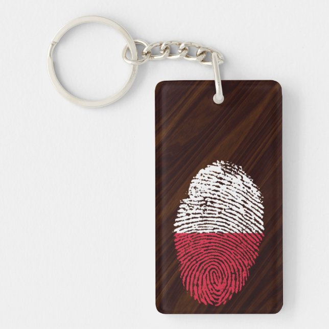 Polish touch fingerprint flag key ring (Front)