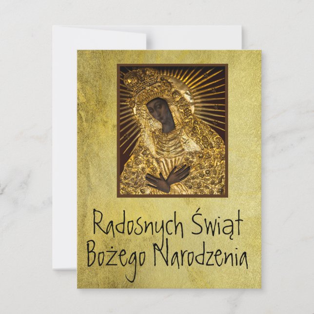 Polish Wesołych Świąt Merry Christmas Virgin Mary (Front)
