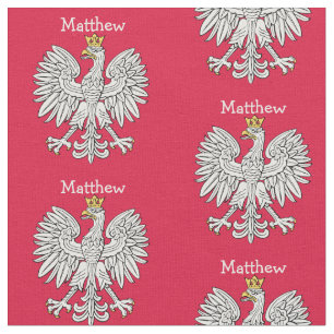 Polish White Eagle Crest Personalised Fabric